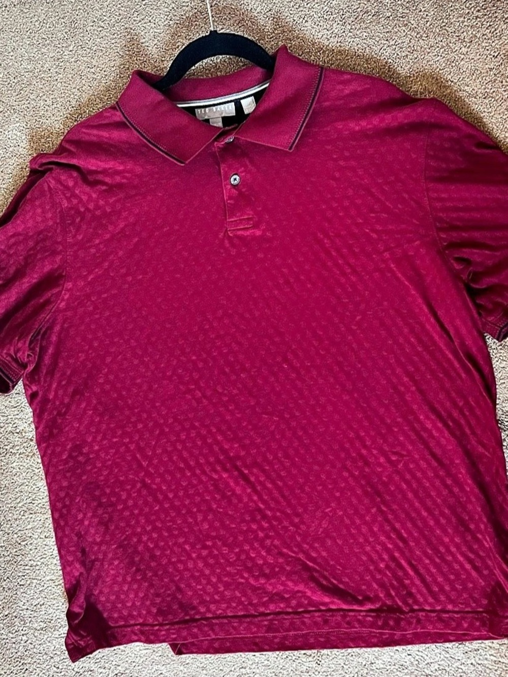 Ted Baker Men's Geometric Polo Red XL